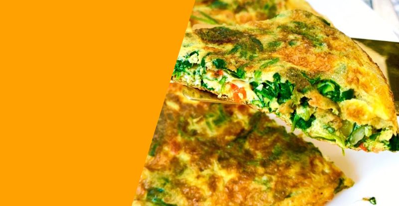 Tortilla de espinaca y queso