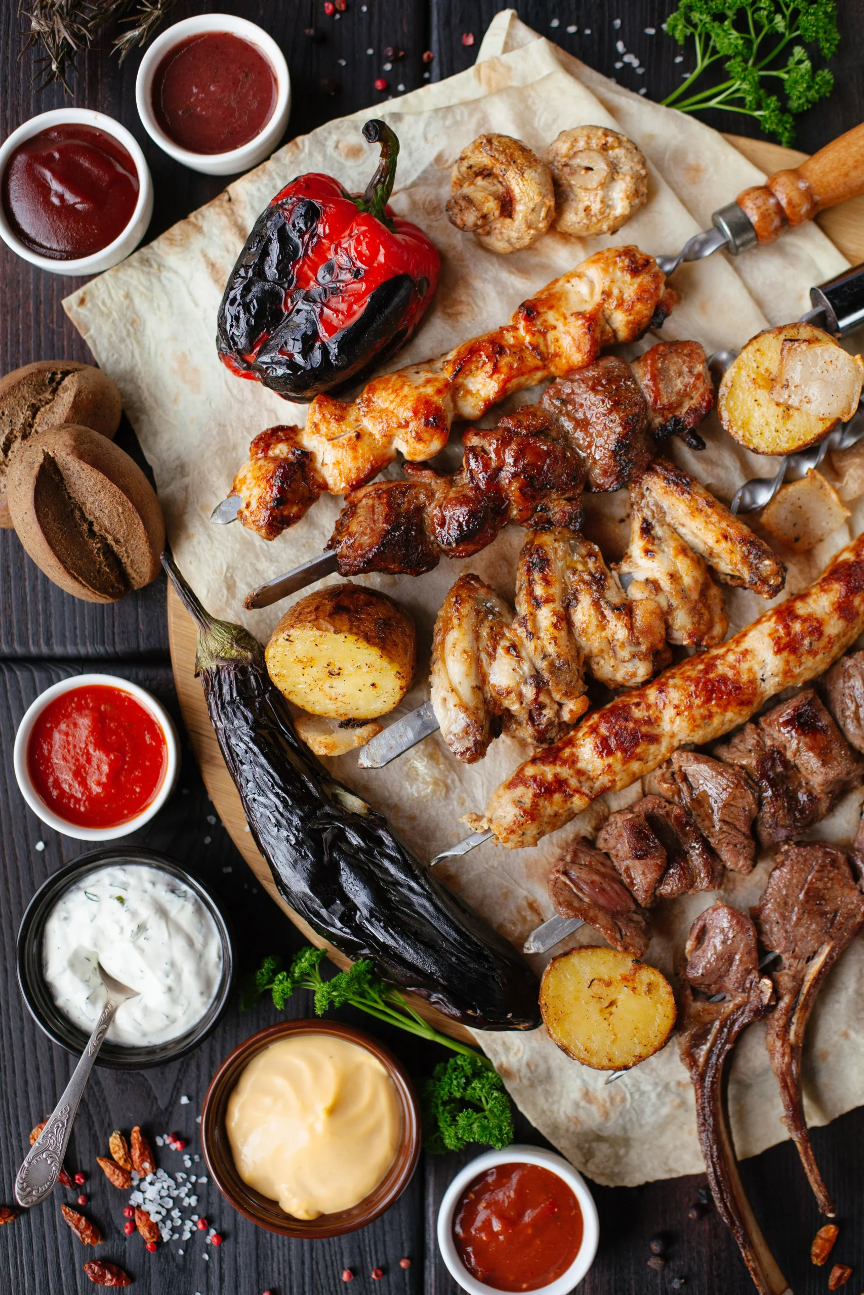 Comida preparada con ingredientes frescos